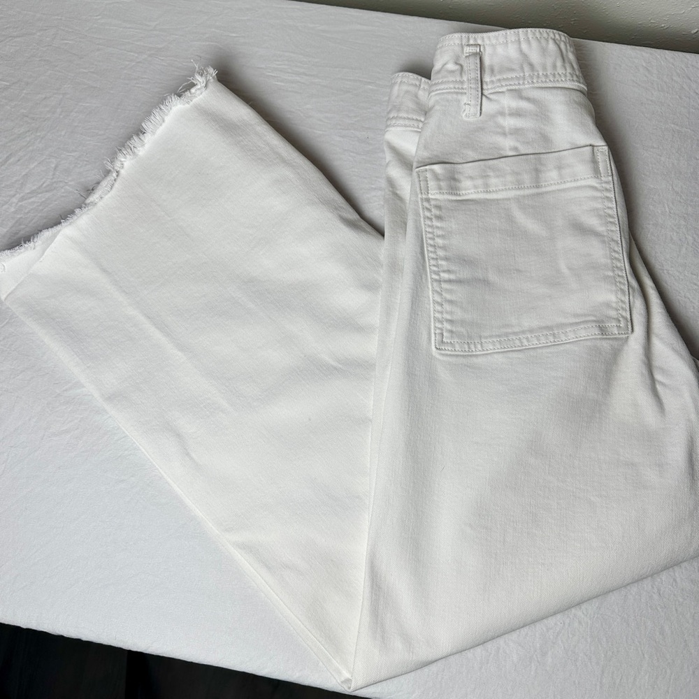 Zara Women's White Wide-Leg Jeans - Picture 2 of 8